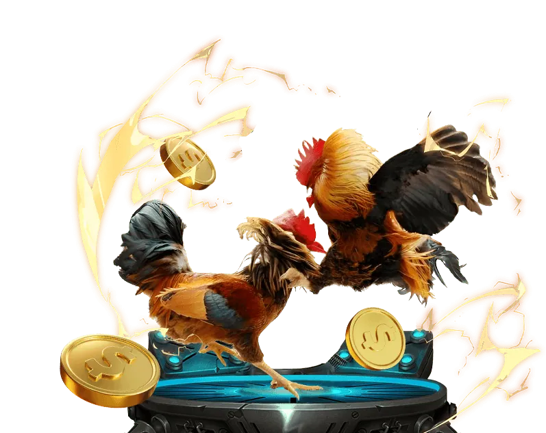 Hình ảnh hai chú gà chọi đang đấu, biểu tượng cho game đá gà trực tuyến.